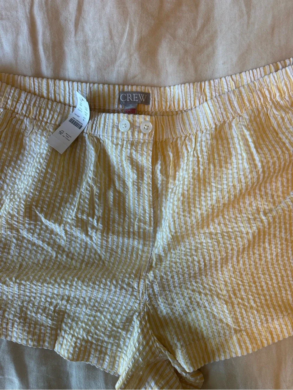 J. Crew Pale Yellow Seersucker Shorts